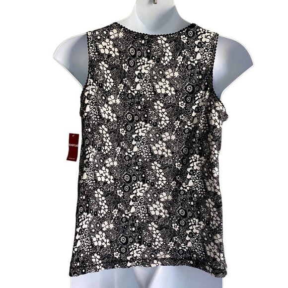 Avenue Black White Cinch Tank Sleeveless Cotton Ribbed Top Size 14/16 NEW NWT - Picture 8 of 8